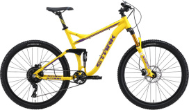 Велосипед Stark Tactic FS LT 27.5 HD (2024) желтый матовый/фиолетовый