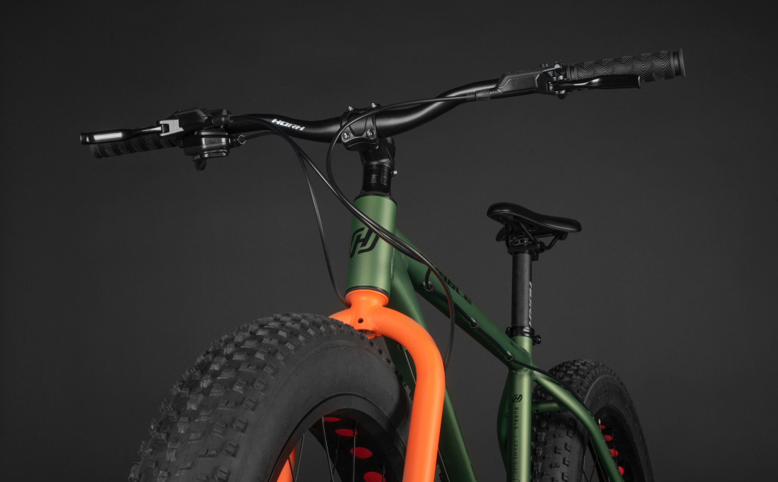 Велосипед HORH BUBBLE 26"HD (2024) Matt Green-Orange